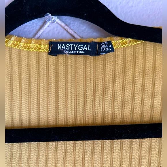 COPY - Nasty Gal Mustard Yellow Light Robe Sheer Jacket Size 8 - Picture 2 of 6